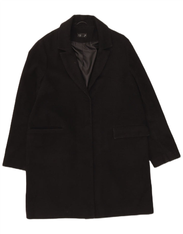 Topshop damski płaszcz otwarty UK 10, mały, czarny, poliester