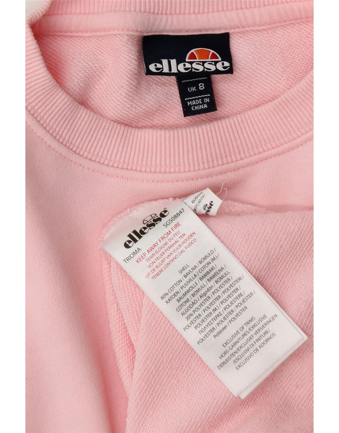 Damska bluza Ellesse Graphic Jumper UK 8 Small Pink Cotton