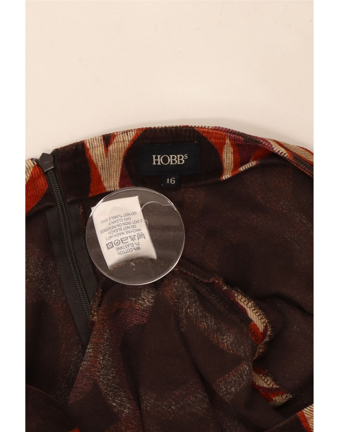 Damska spódnica w kształcie litery A HOBBS UK 16 duża W34 wielobarwna bawełna w kropki