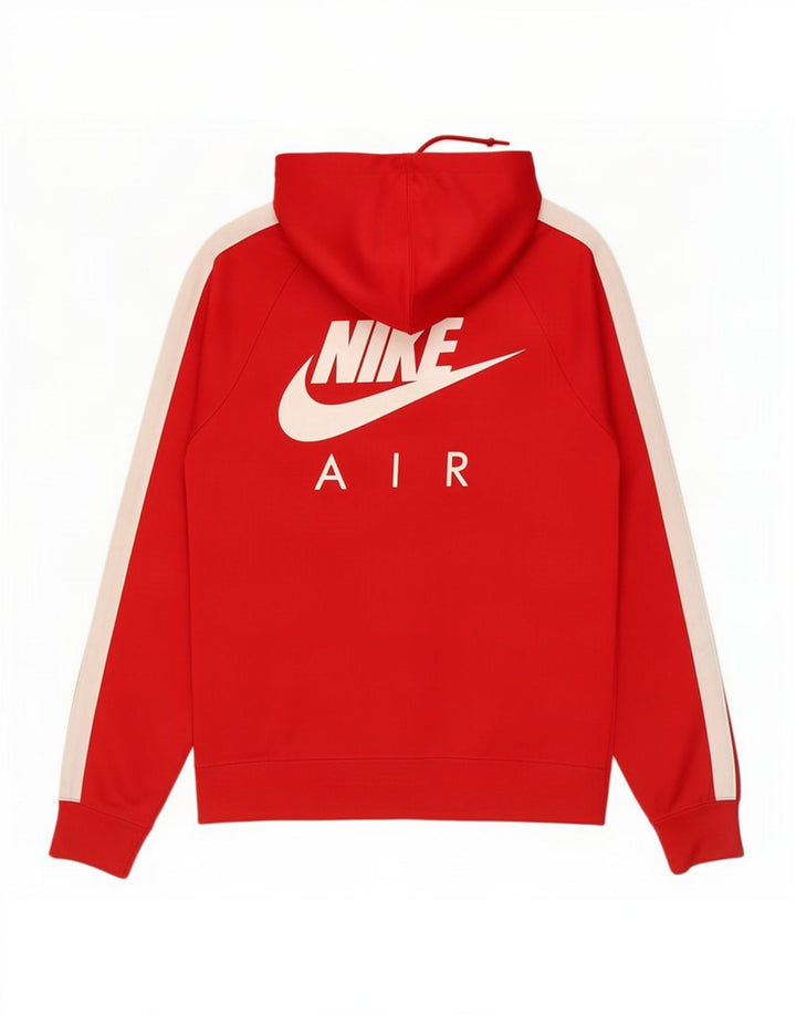 Męski sweter z kapturem i zamkiem błyskawicznym Nike, mały, czerwony, poliester z blokami kolorów