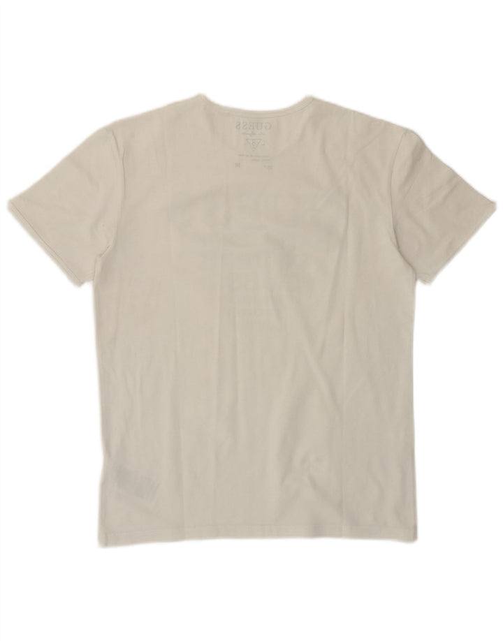 Damska koszulka graficzna Guess Top EU 38 Średnia biała bawełniana klasyczna