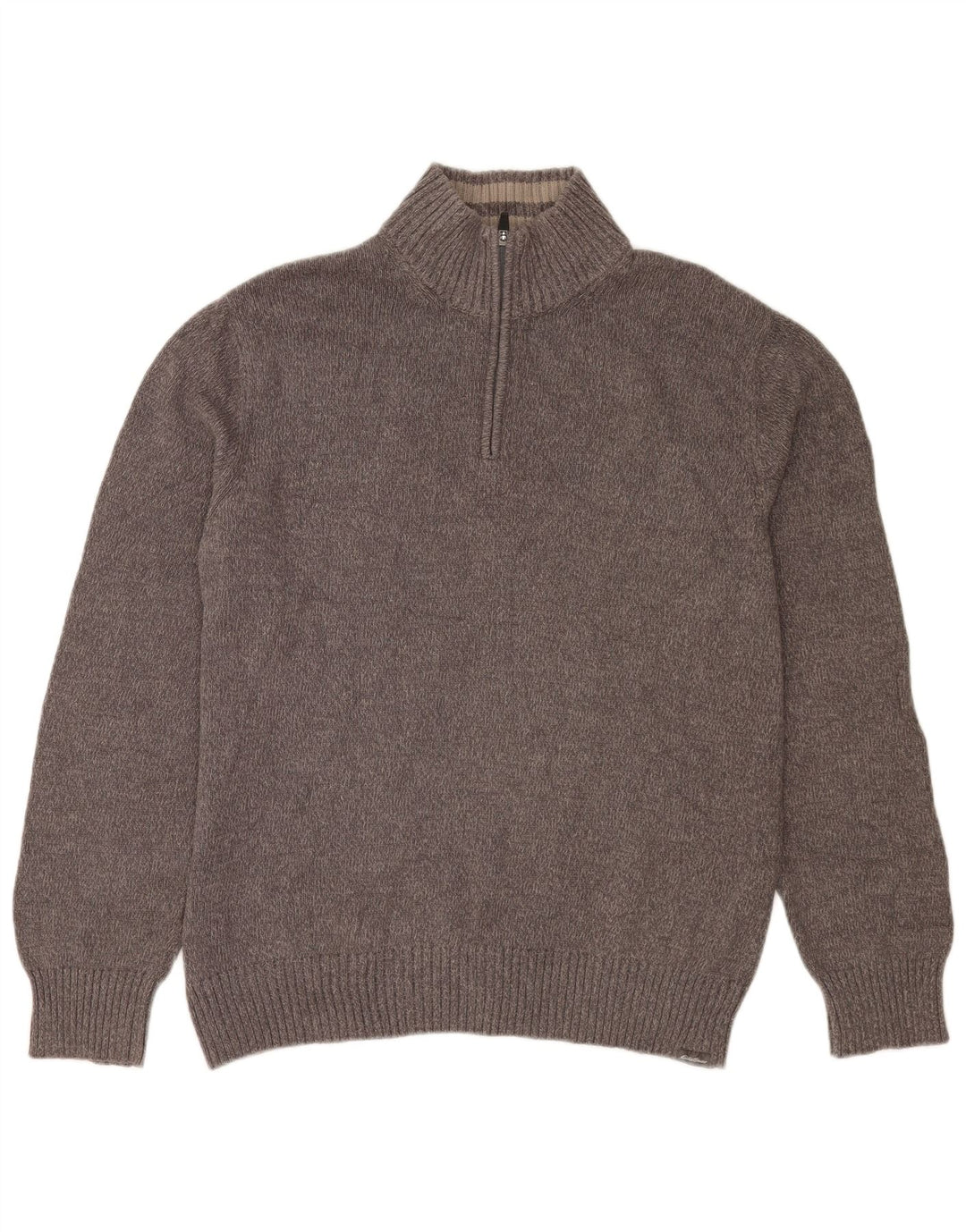 Męski sweter zapinany na zamek Eddie Bauer, duży, szary, bawełniany w plamki
