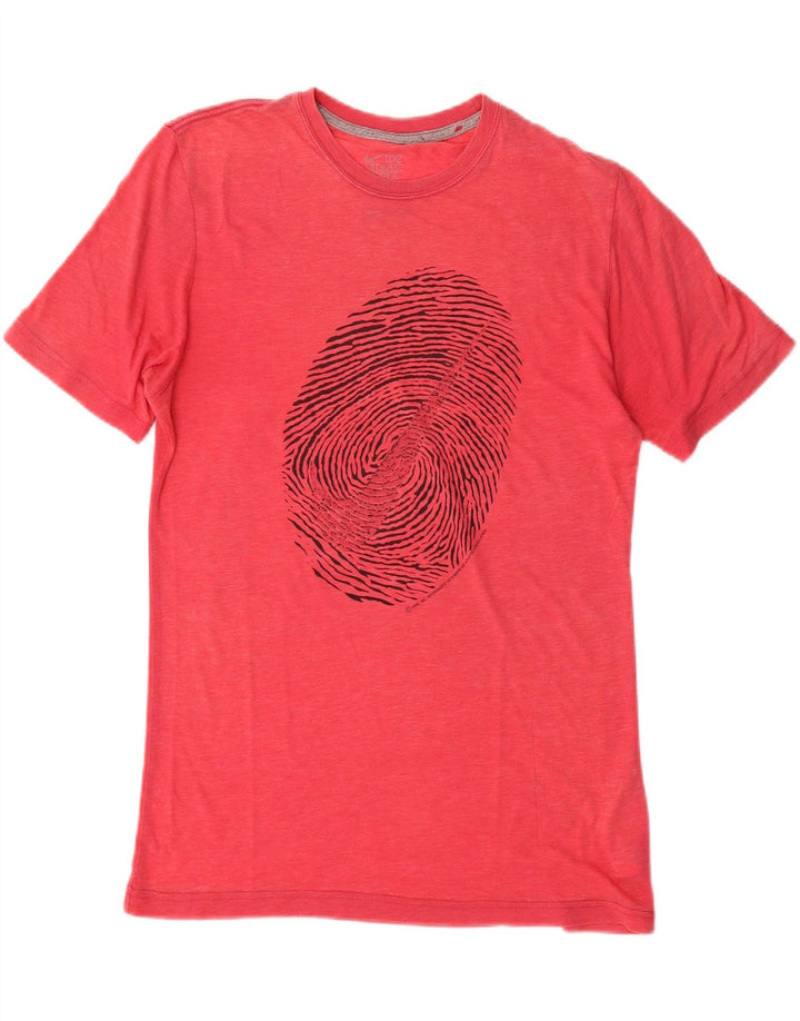 Męski T-shirt Nike o regularnym kroju z grafiką, średni czerwony poliester
