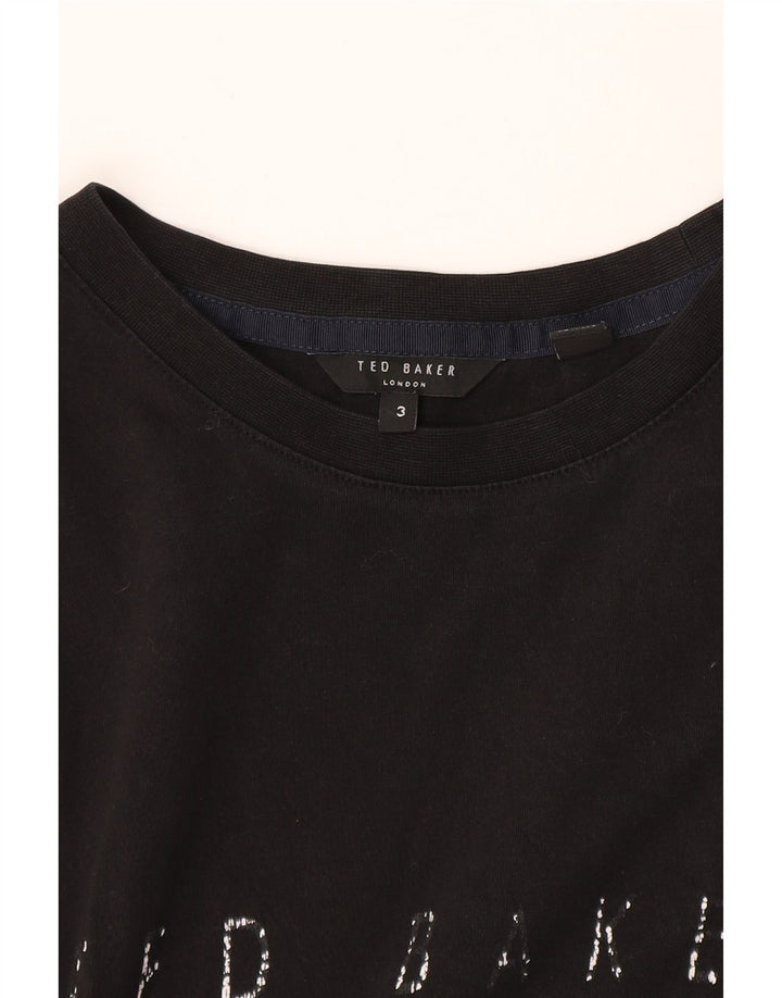 Męski T-shirt z grafiką Ted Baker, rozmiar 3, średni czarny