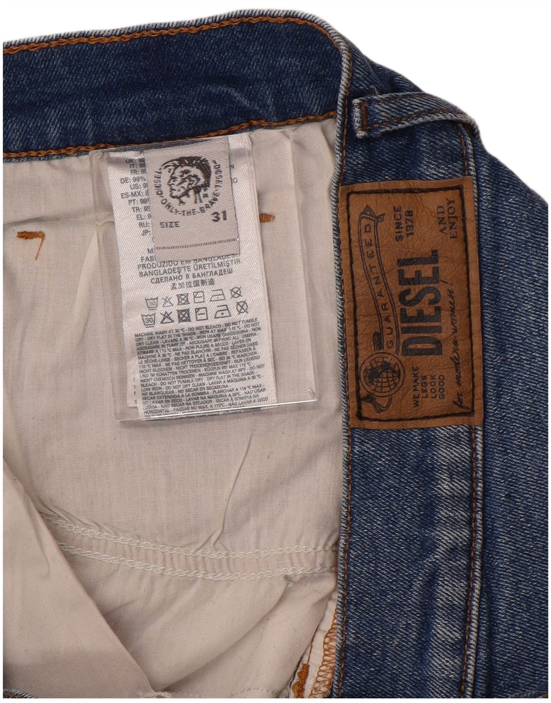 Damskie spodenki jeansowe DIESEL w trudnej sytuacji W31 Średnioniebieskie bawełniane