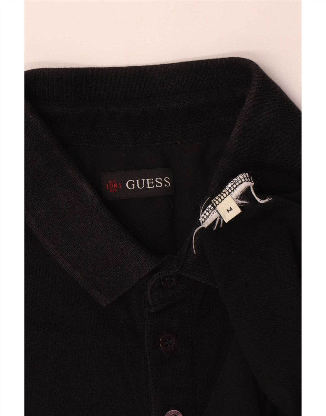 Męska koszulka polo Guess, średnia czarna, bawełniana