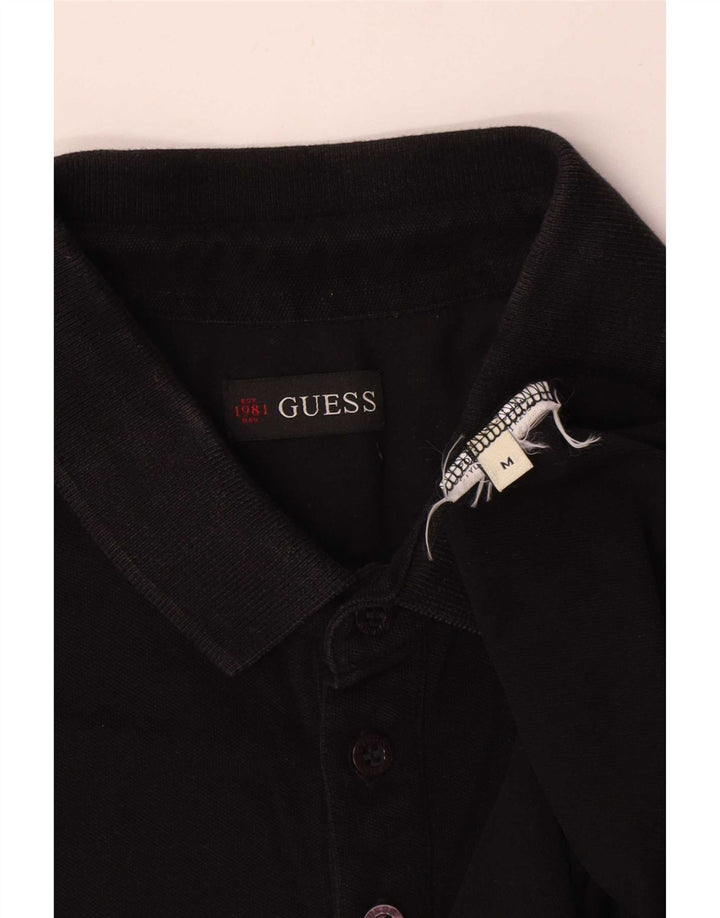 Męska koszulka polo Guess, średnia czarna, bawełniana