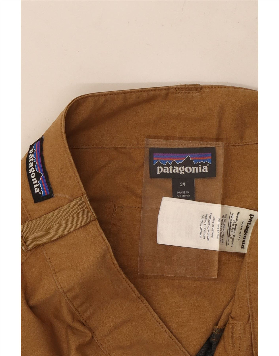 PATAGONIA Męskie proste spodnie codzienne W34 L33 Beżowa bawełna