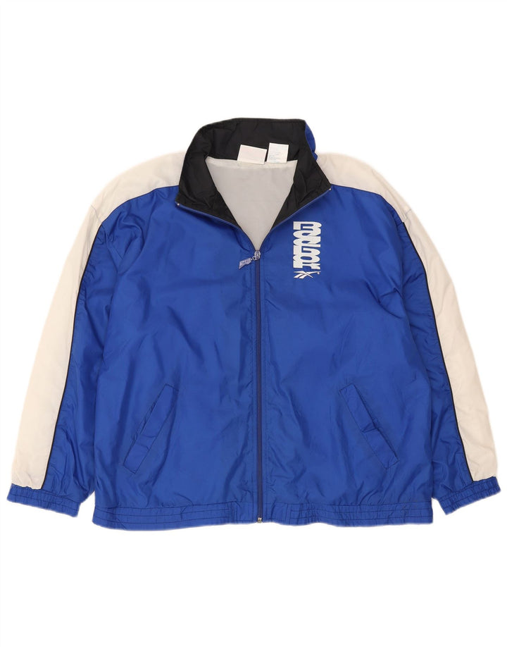 Damska kurtka dresowa Reebok z grafiką UK 18 XL, granatowa, nylonowa