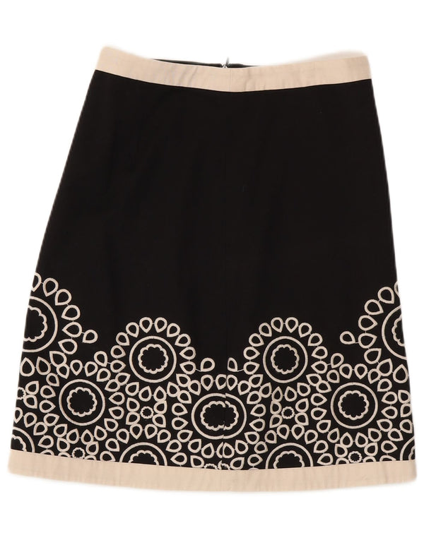 Spódnica midi damska Boden UK 8 Small W28 Czarna bawełniana w kwiaty