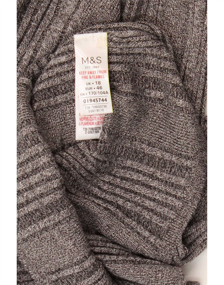Marks & Spencer Damski top z długim rękawem, UK 18 XL, szara wiskoza