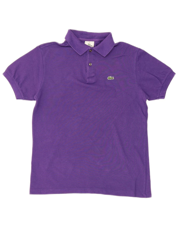 LACOSTE Boys Polo Shirt 15-16 Years Purple Cotton