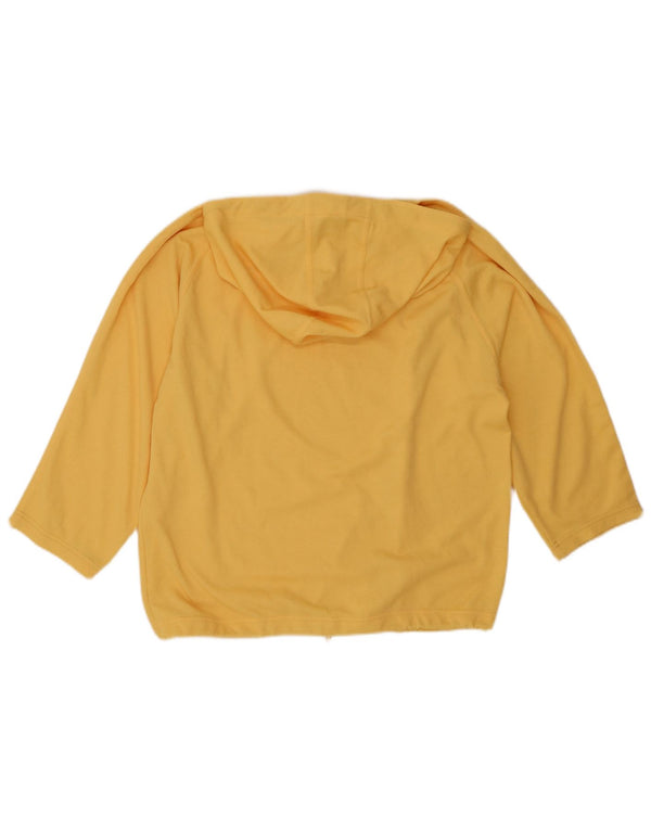AUSTRALIAN L'ALPINA Womens Zip Neck Hoodie Jumper IT 48 XL Yellow Cotton