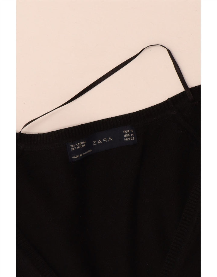Sweter damski Zara UK 12, średni czarny, bawełniany