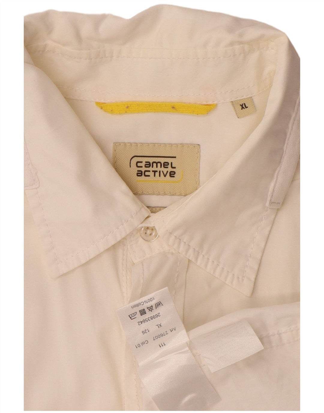 Camel Active Męska koszula z krótkim rękawem XL, biała, bawełniana