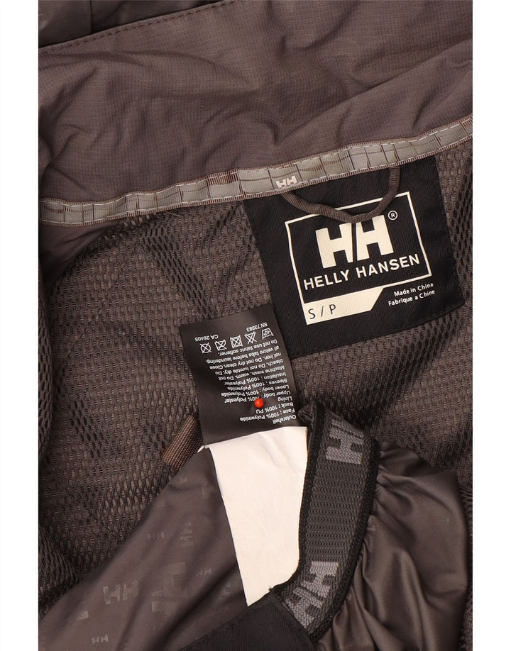 Męska kurtka narciarska Helly Hansen z kapturem UK 36, mała, szara, z blokami kolorów, poliamid