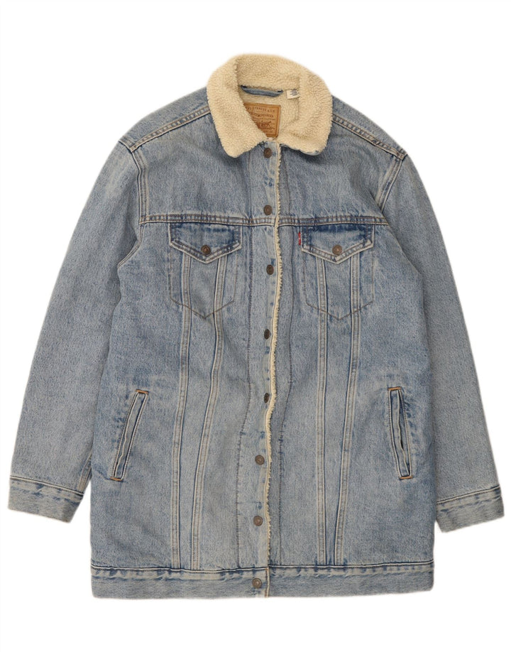 Damska kurtka jeansowa Levi's Sherpa UK 38, średnia niebieska bawełna