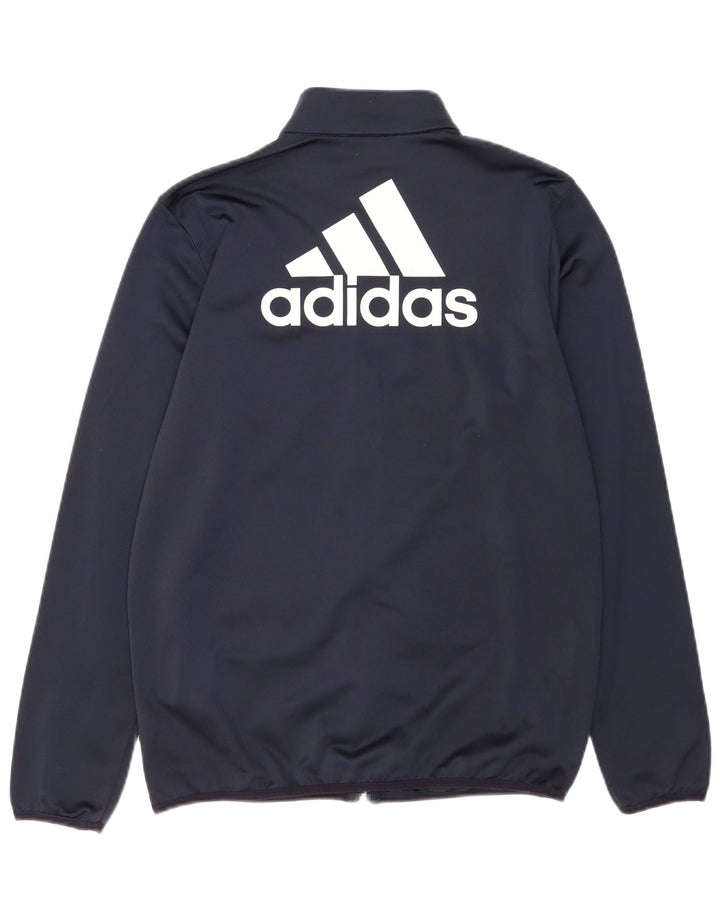 Chłopięca kurtka dresowa Adidas z grafiką, 15-16 lat, granatowa, poliestrowa