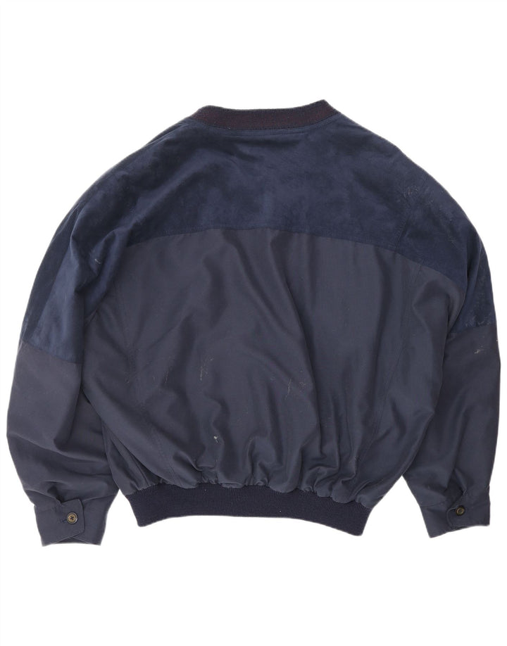 Męska kurtka bomberka VINTAGE UK 42 XL granatowa, poliestrowa