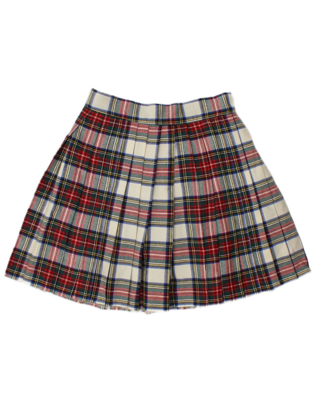 Swish Damska mini plisowana spódnica IT 44 Medium W28 Wielokolorowa wełna w kratę