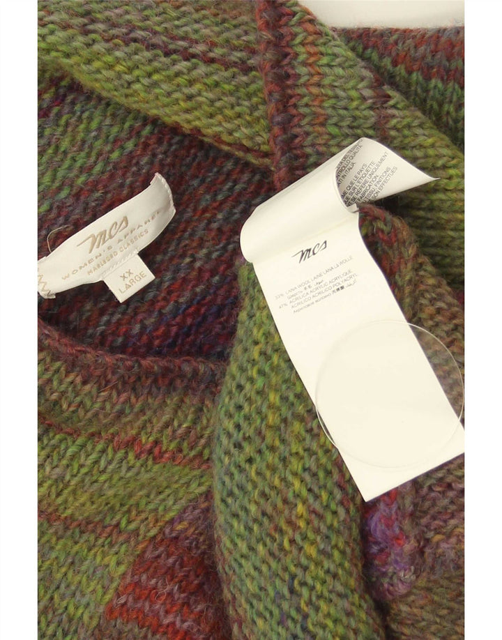 Damski sweter rozpinany Marlboro Classics UK 20 2XL w wielokolorowe paski