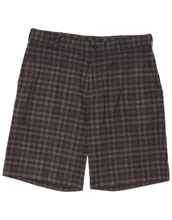 Męskie spodenki chino Nike Dri Fit W34, duże, szare, z poliestru w kratkę