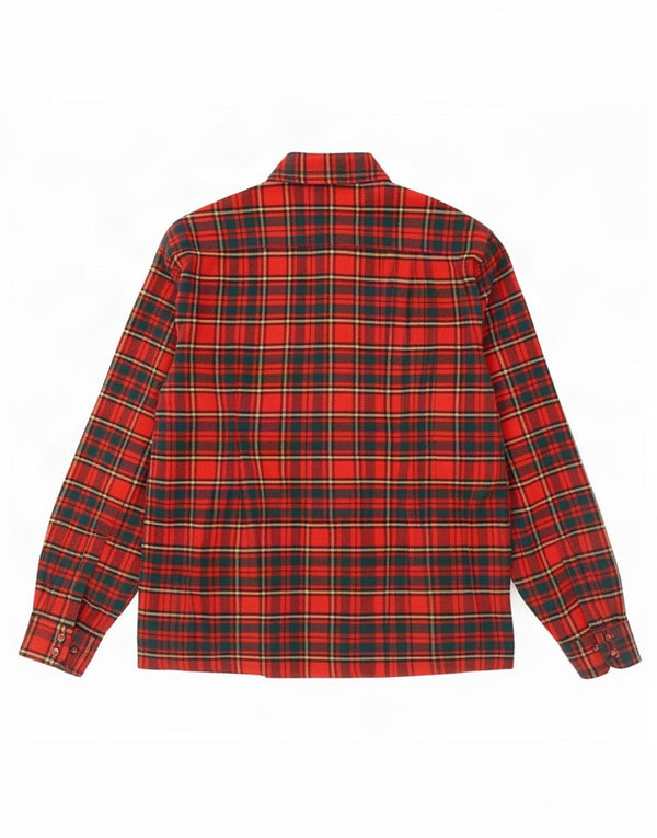 Vintage męska koszula flanelowa w dużą czerwoną kratę
