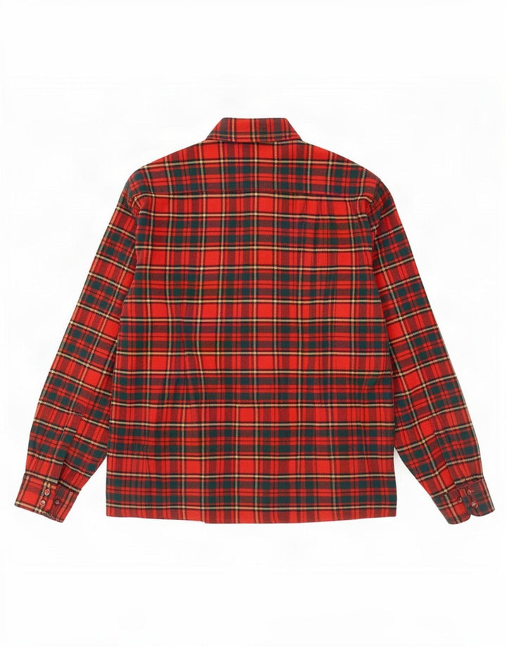 Vintage męska koszula flanelowa w dużą czerwoną kratę