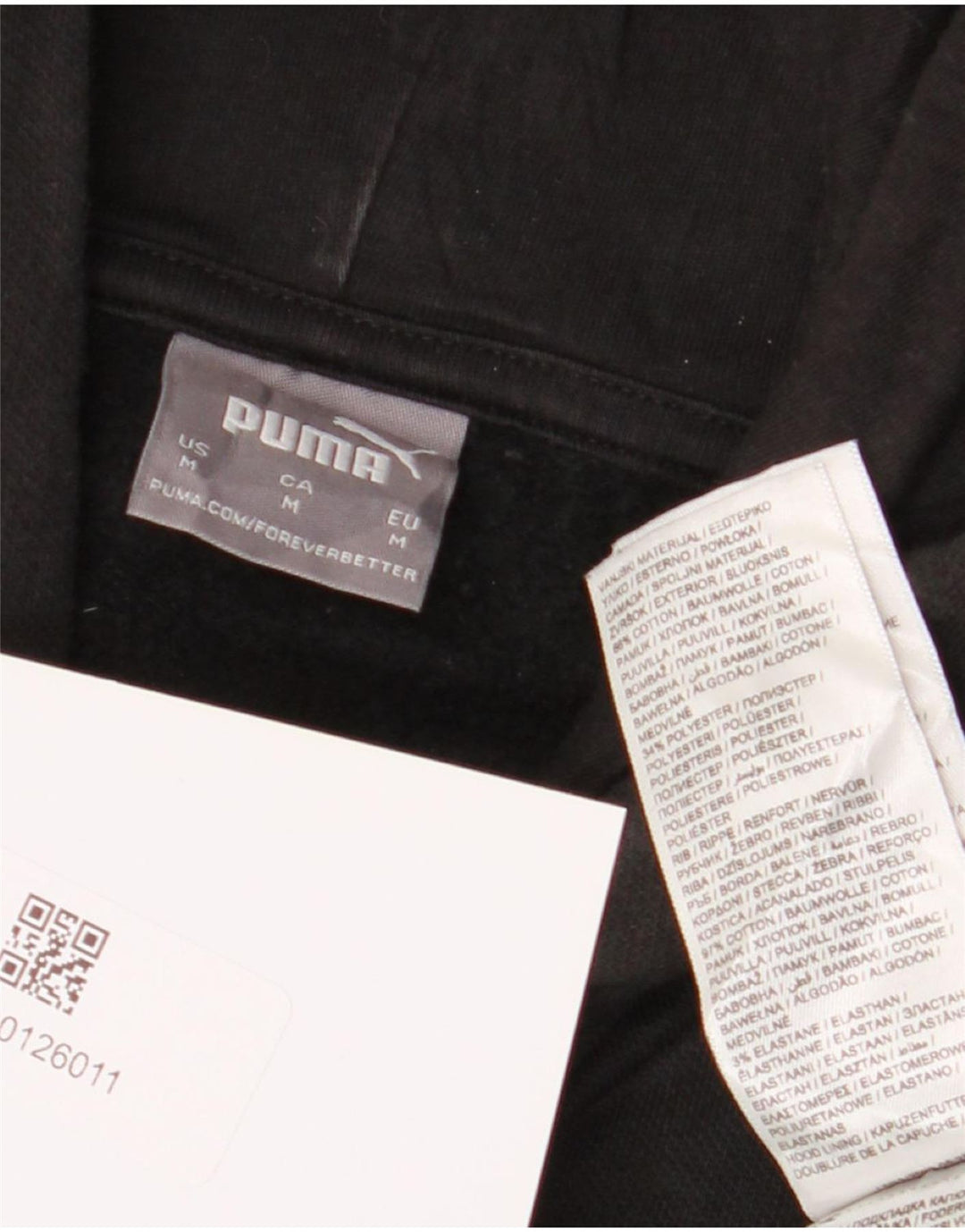 Męski sweter z kapturem Puma z grafiką, średni czarny, bawełniany