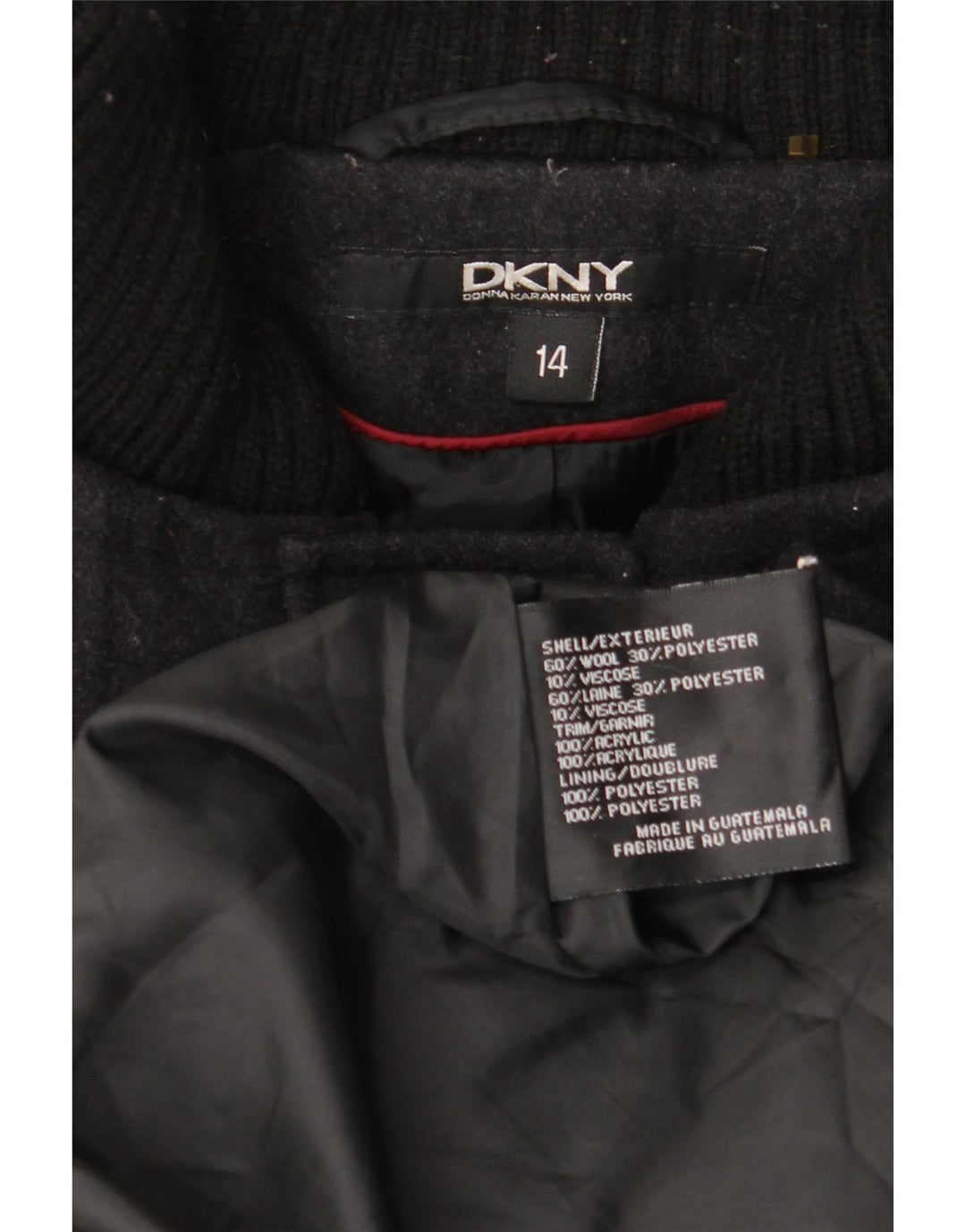 Damski płaszcz z kapturem Dkny US 14 XL, szara wełna