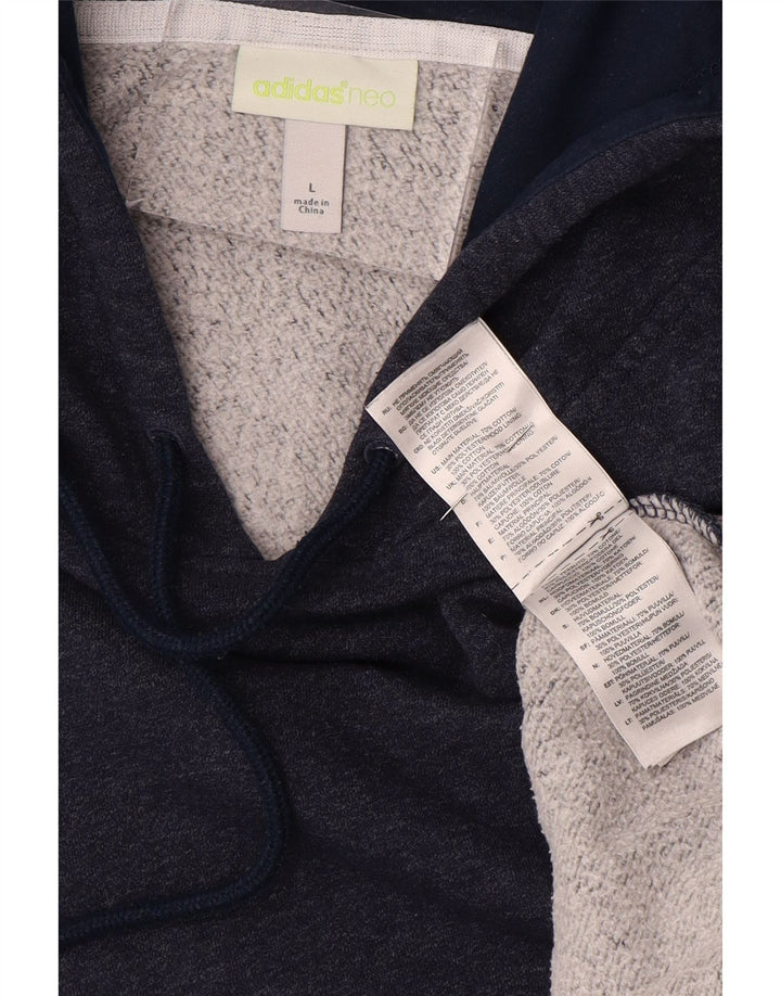 Męski sweter z kapturem ADIDAS Neo Graphic, duży, granatowy, bawełniany