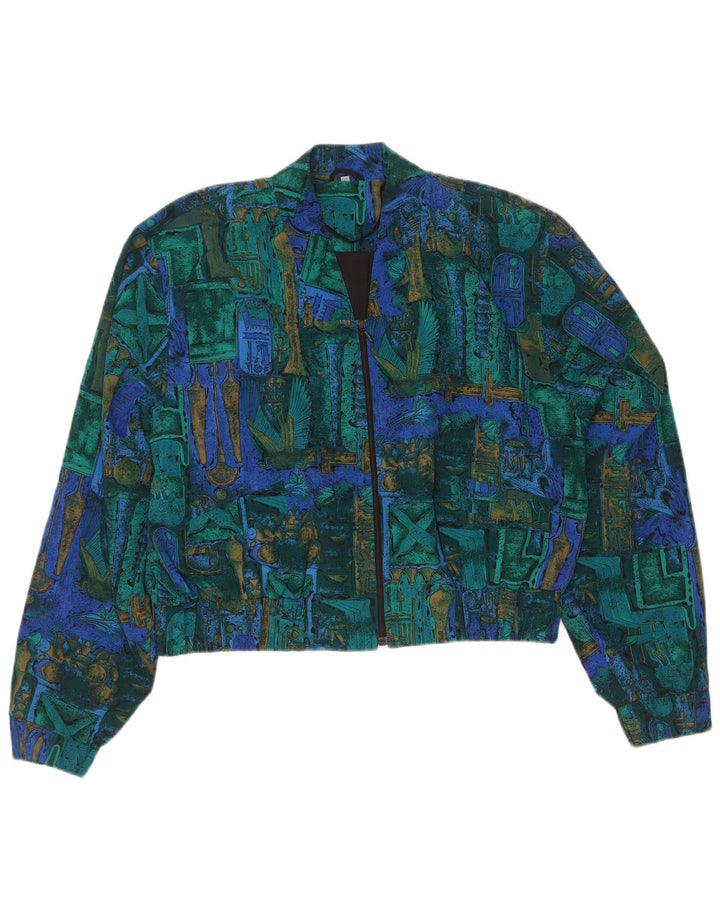 Vintage damska kurtka typu oversize Bolero IT 40, mała, wielobarwna, geometryczna