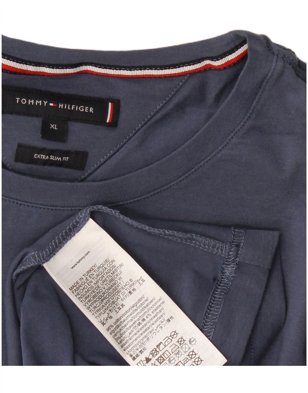 T-shirt męski TOMMY HILFIGER Extra Slim Top XL, granatowy, bawełniany