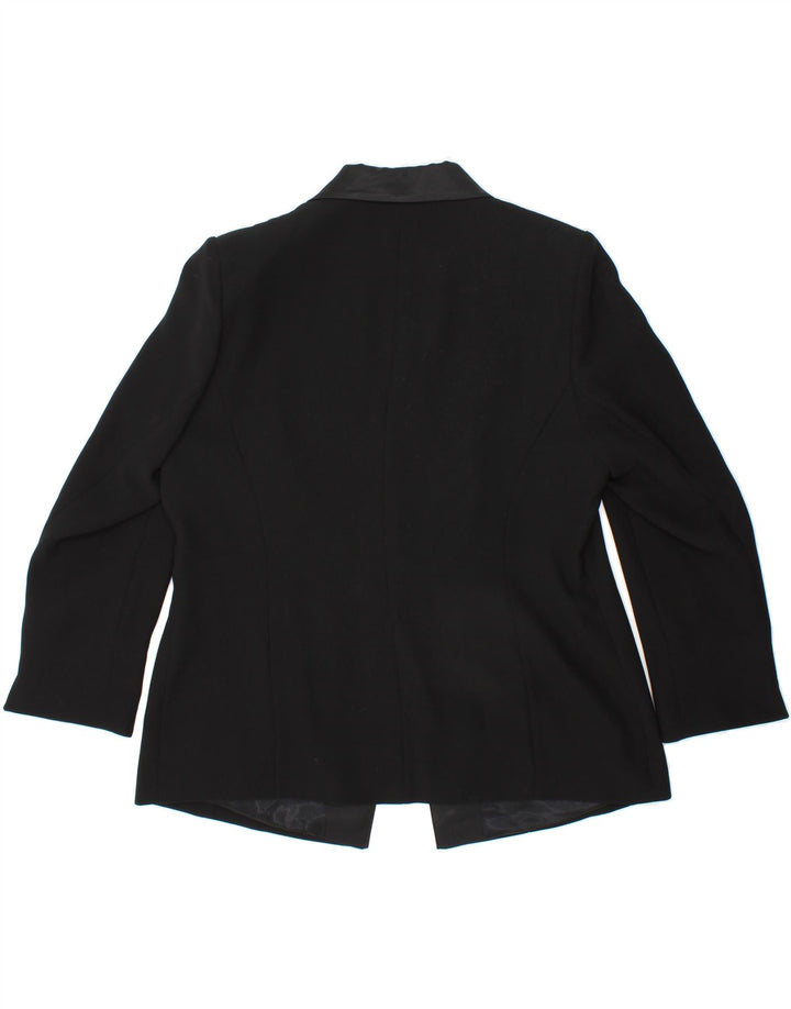 ANN HARVEY Womens 1 Button Blazer Jacket UK 18 XL Black Polyester Vintage Ann Harvey and Second-Hand Ann Harvey from Messina Hembry 