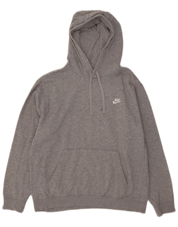 Męski sweter z kapturem Nike, duży, szary, z bawełny w cętki