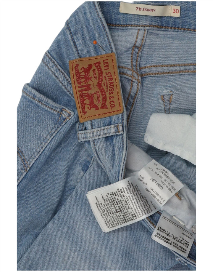 Damskie jeansy LEVI'S 711 w trudnej sytuacji W30 L30 Niebieska bawełna