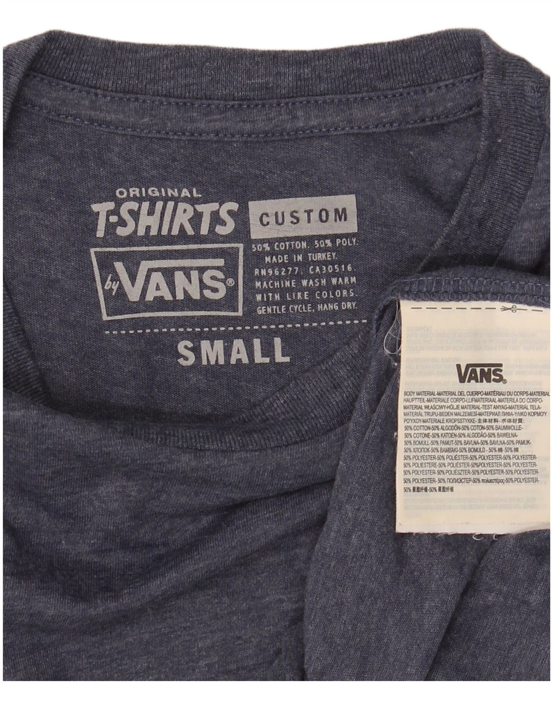 Męski T-shirt z grafiką VANS o dopasowanym kroju, mały, granatowy, bawełniany