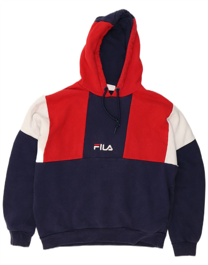 Damski sweter oversize z kapturem Fila UK 10, mały, wielobarwny blok kolorów