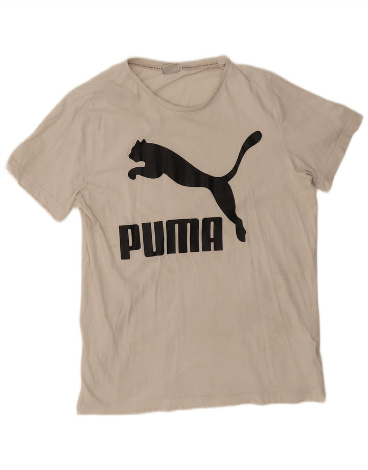 Męska koszulka z grafiką Puma, duża, biała, bawełniana