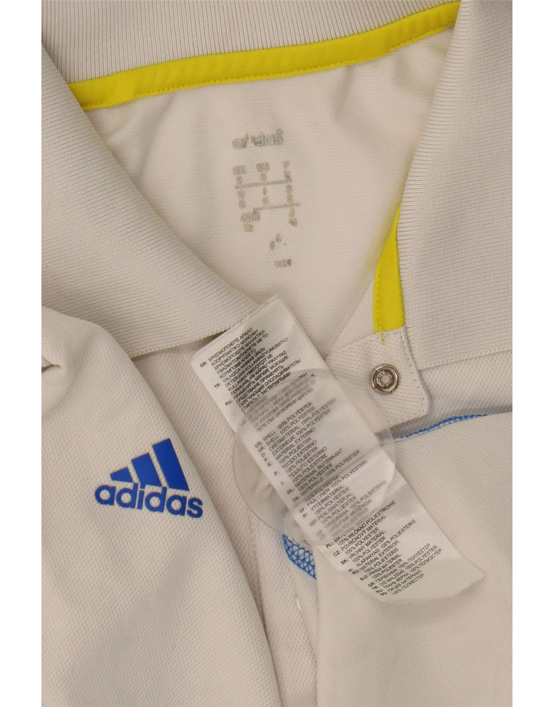 Męska koszulka polo ADIDAS Climalite, mała, biała, z poliestru