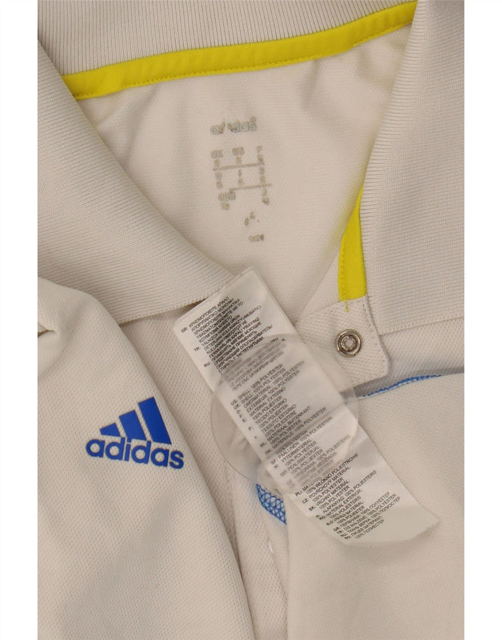 Męska koszulka polo ADIDAS Climalite, mała, biała, z poliestru