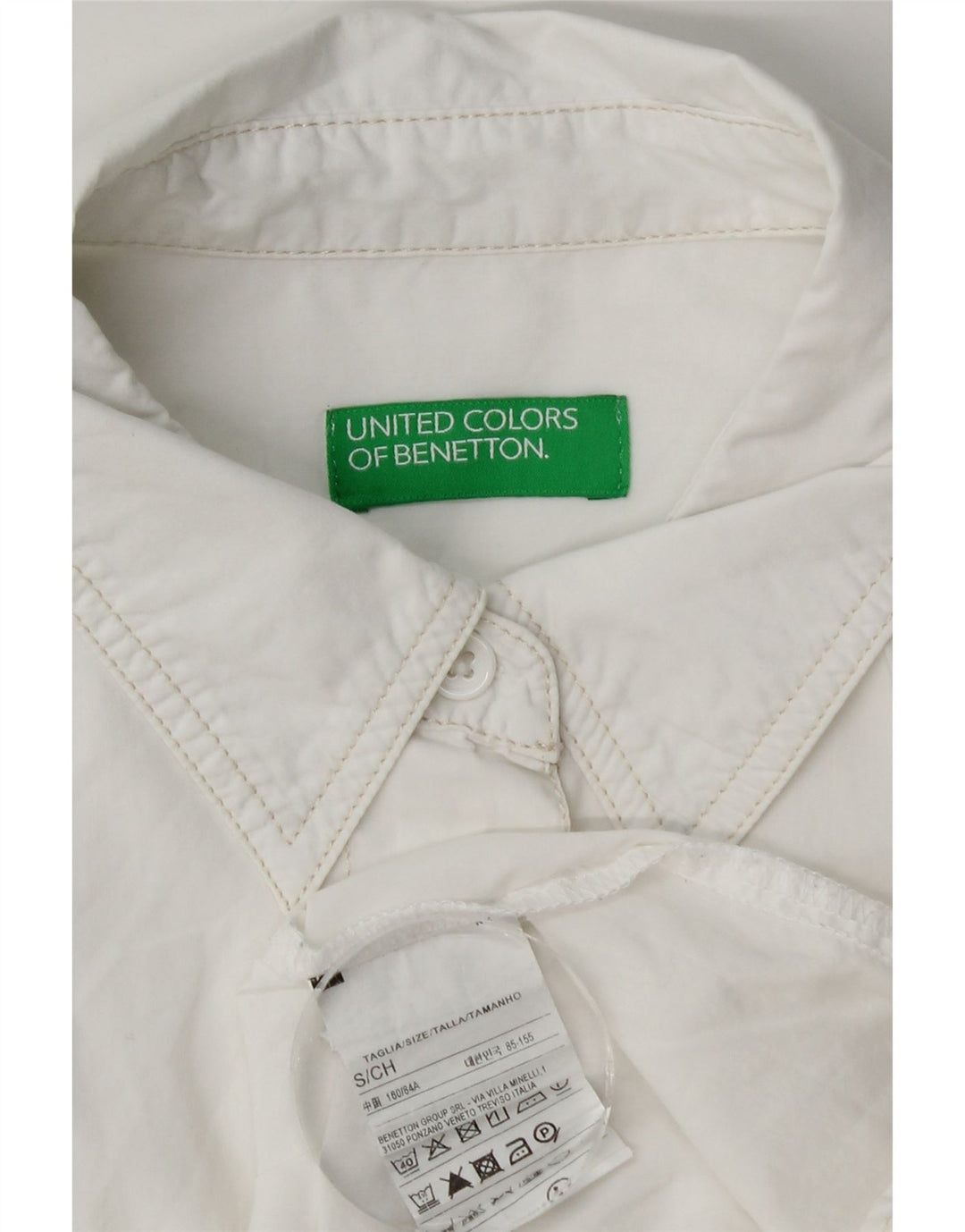 Damska koszula oversize Benetton UK 10, mała, biała, bawełniana