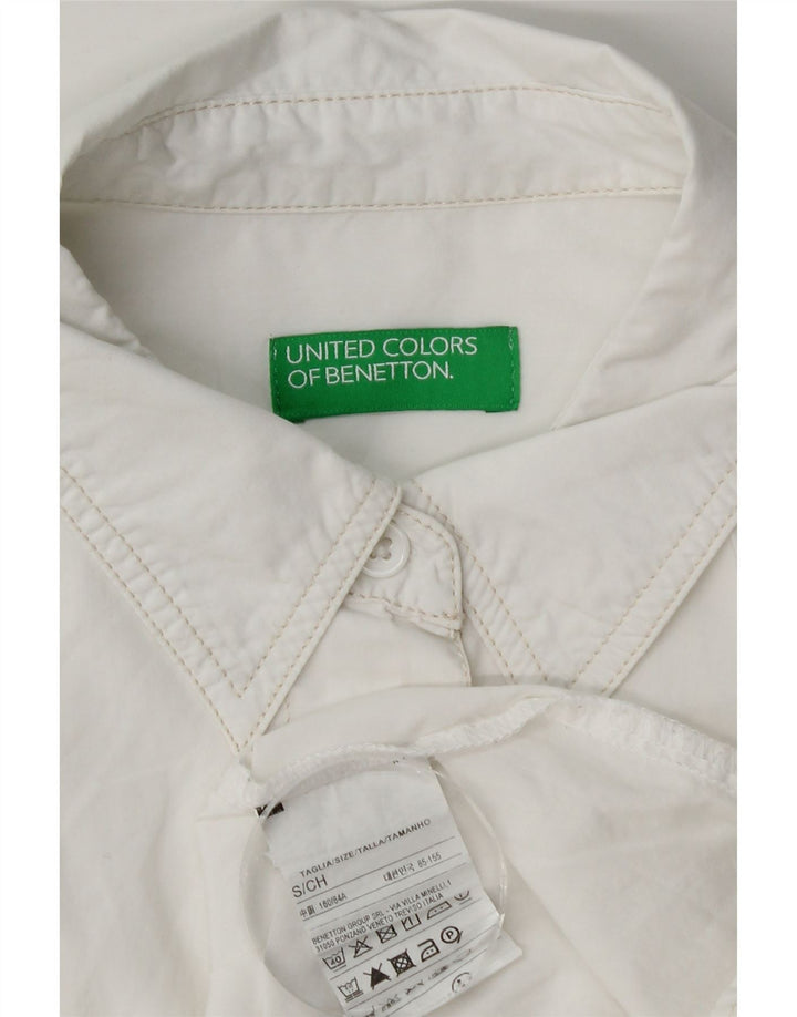 Damska koszula oversize Benetton UK 10, mała, biała, bawełniana