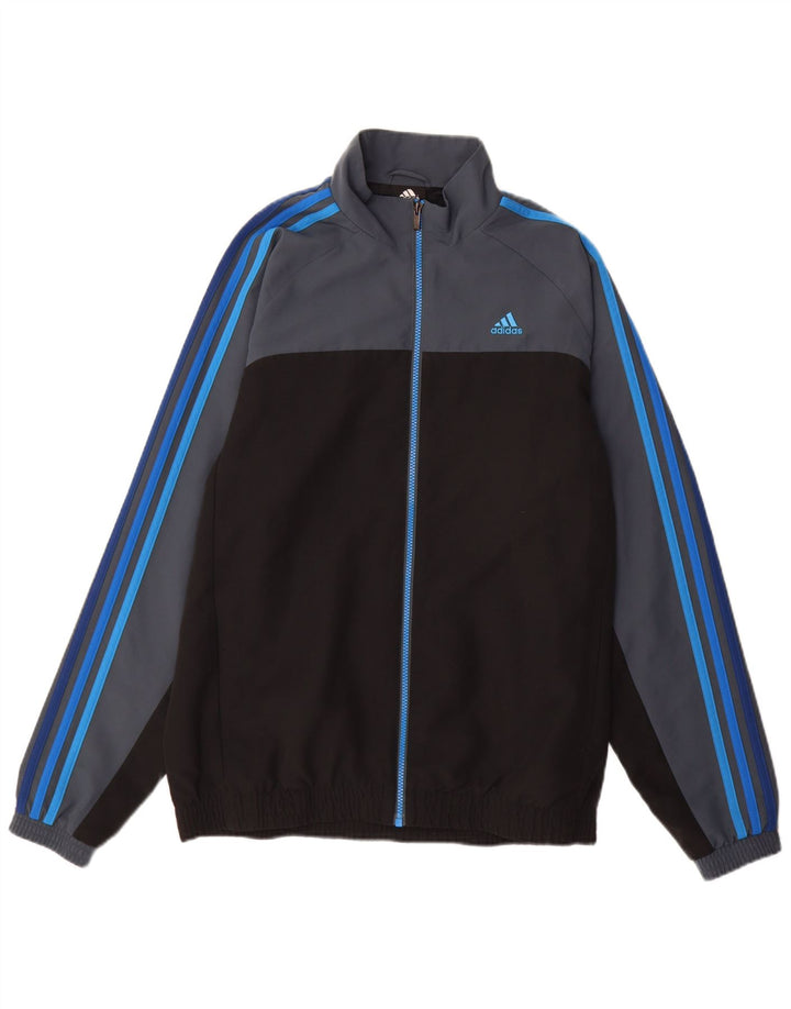 Adidas Męska kurtka dresowa Climalite UK 40/42 Średni szary Kolorblok