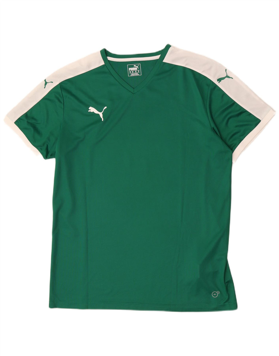 T-shirt męski Puma Top XL, zielony, z blokami kolorów, poliester