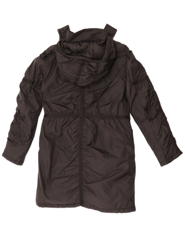 Damska kurtka parka z kapturem Guess UK 14, średni czarny nylon