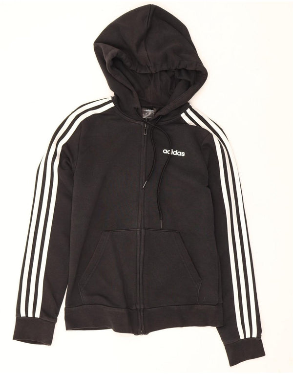 Damski sweter z kapturem i zamkiem błyskawicznym Adidas UK 4/6 XS Czarna bawełna