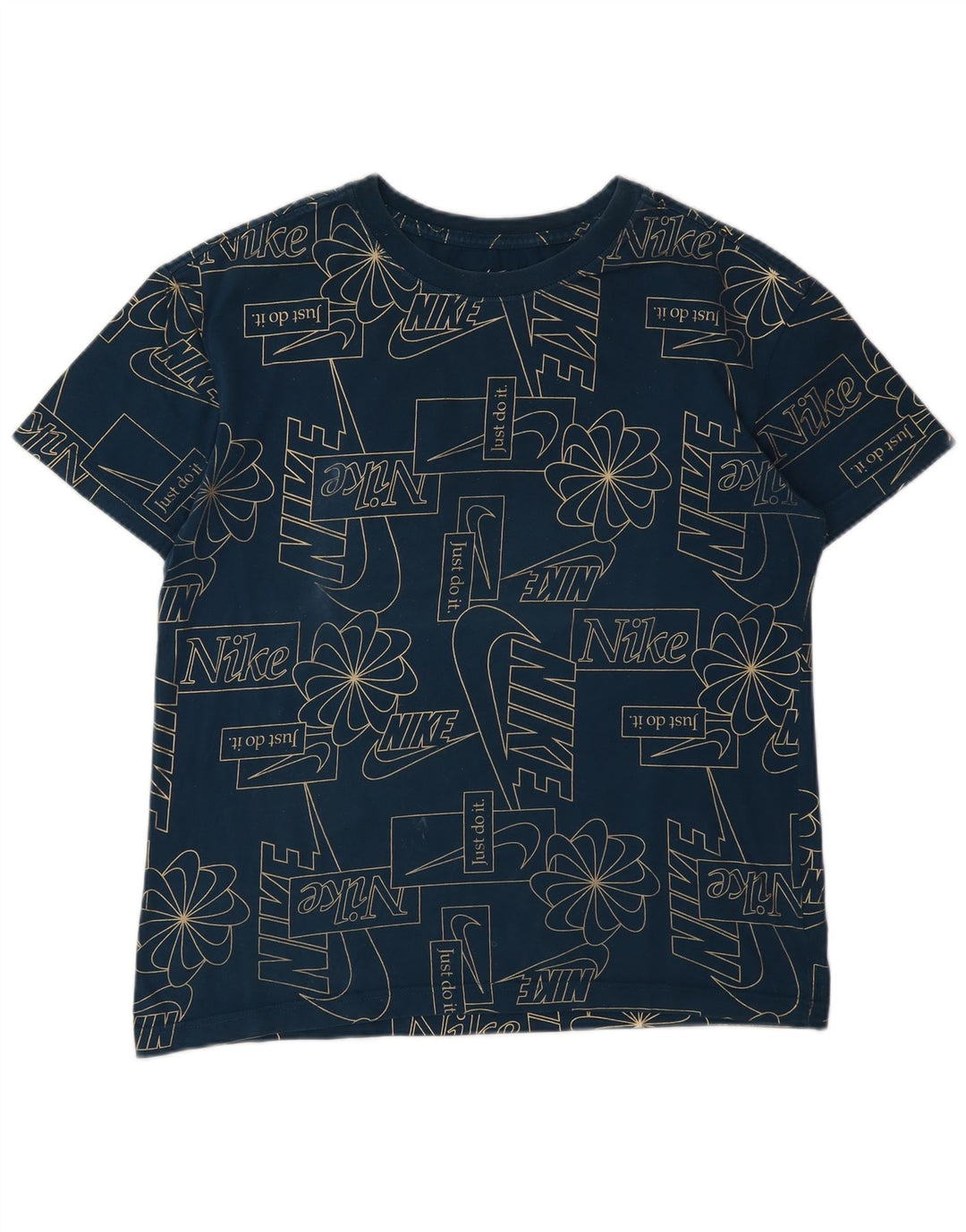 Męski T-shirt z grafiką Nike, mały, granatowy, bawełniany