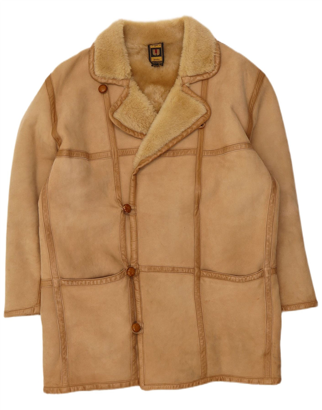 Płaszcz męski Emanuel Ungaro Shearling UK 38 średni beż