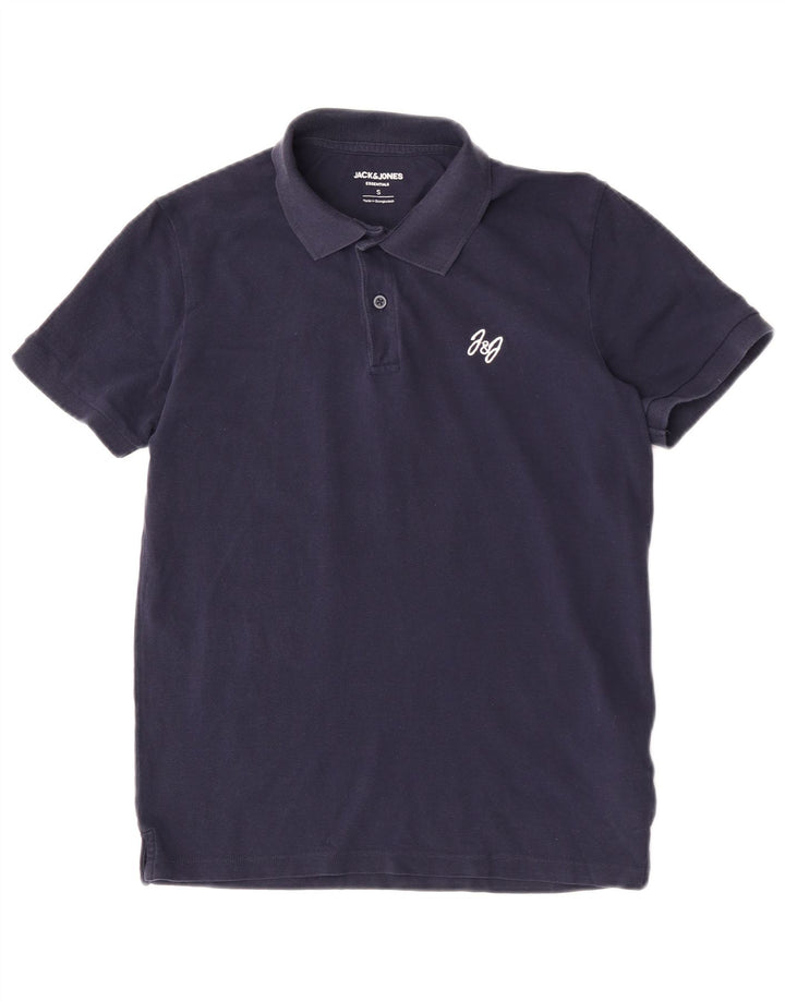 Męska koszulka polo Jack & Jones, mała, granatowa, bawełniana